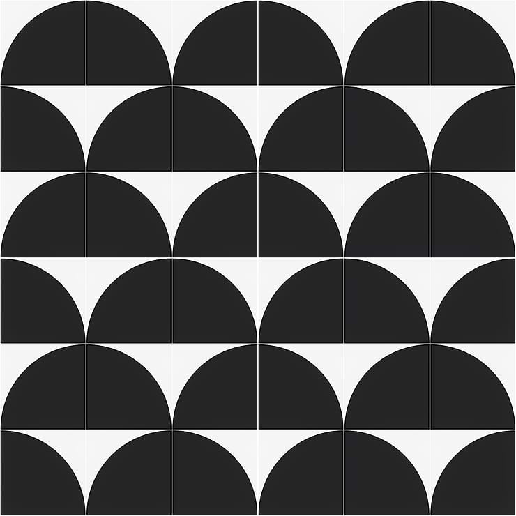 Stacy Garcia Maddox Deco Charcoal Black 8x8 Matte Porcelain Tile
