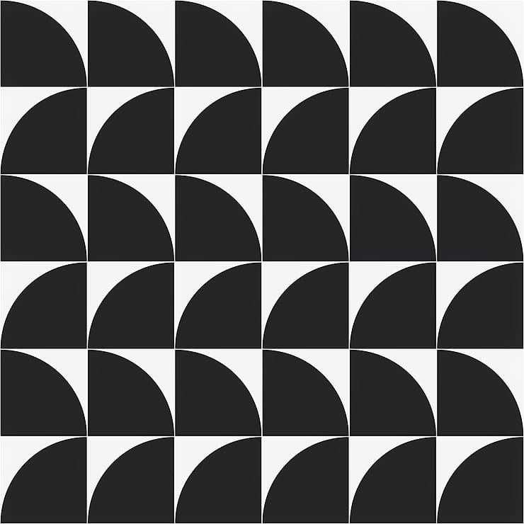 Stacy Garcia Maddox Deco Charcoal Black 8x8 Matte Porcelain Tile