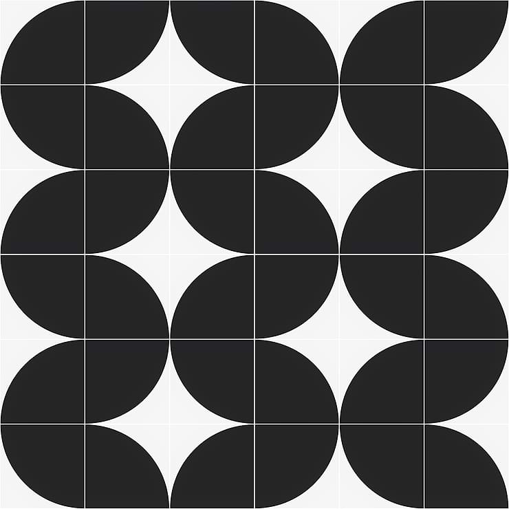 Stacy Garcia Maddox Deco Charcoal Black 8x8 Matte Porcelain Tile