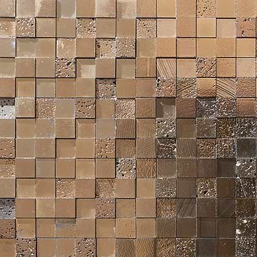 Magma Bronze 2x2 3D Squares Polished Lava Stone Mosaic