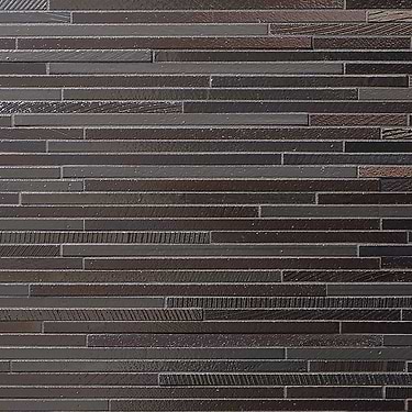 Magma Slim Stack Iron Gray Polished Lava Stone Mosaic Tile  - Sample