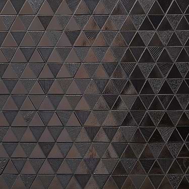 Magma Iron Gray 2" Triangles Polished Lava Stone Mosaic Tile  - Sample