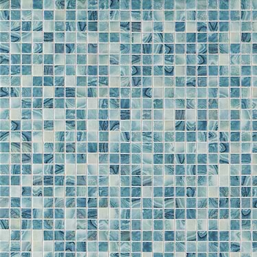 Swim Iris Blue 1x1 Polished Glass Mosaic