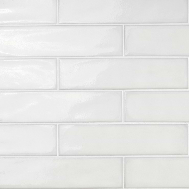 Stacy Garcia ArtBlock Bianco White 4x16 Glossy Porcelain Tile