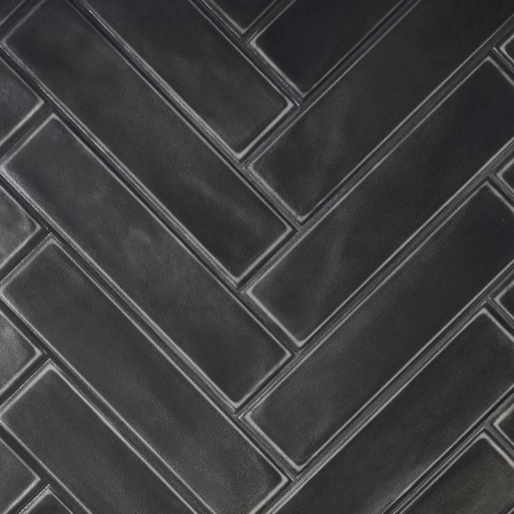 Stacy Garcia ArtBlock Nero Black 4x16 Matte Porcelain Tile