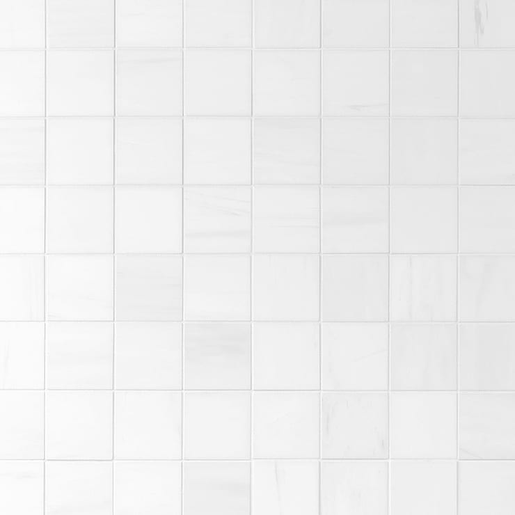Bianco Dolomite White 3x3 Premium Honed Marble Mosaic Tile