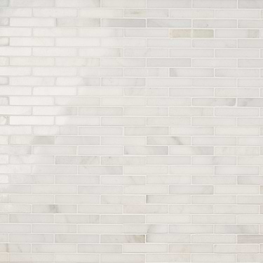 White Jade 1x4 Brick Polished Marble Mosaic