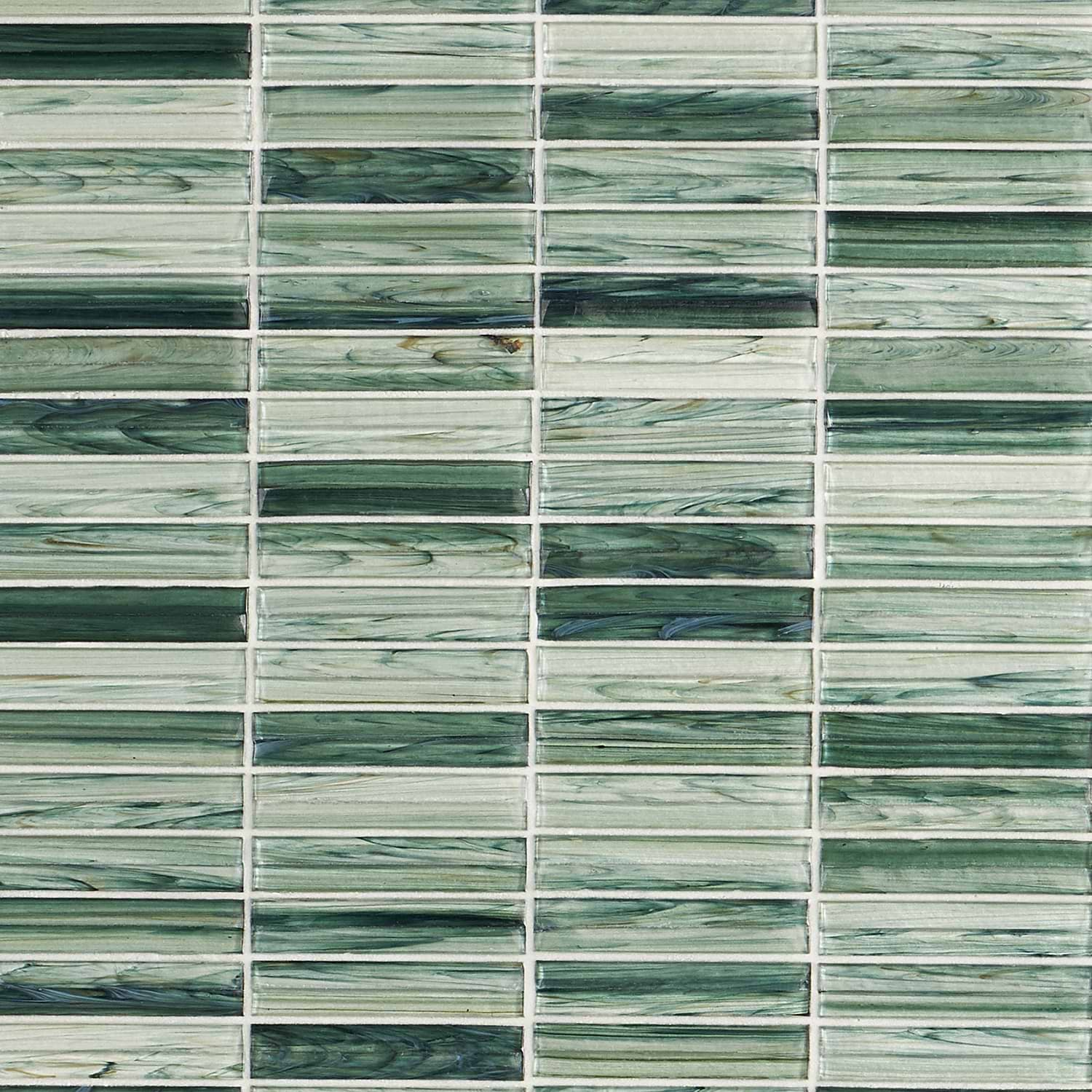 Maya Stacked Sage Polished Glass Mosaic