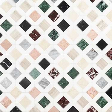 Nola Multicolor 2x2 Polished Marble Mosaic