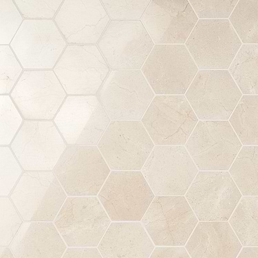 Crema Marfil 4" Hexagon Polished Mosaic - Sample