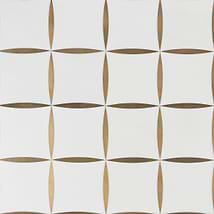 Lily Golden Polished Marble and Brass Mosaic Tile