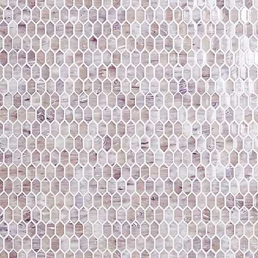 Flicker Iridescent Lilac Pink 1/4" x 1" Polished Glass Mosaic Tile - Sample