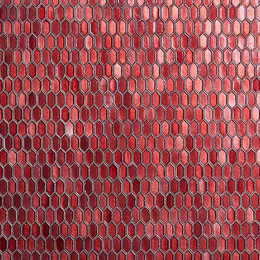 Flicker Metallic Red 1/4" x 1" Polished Glass Mosaic Tile - Sample