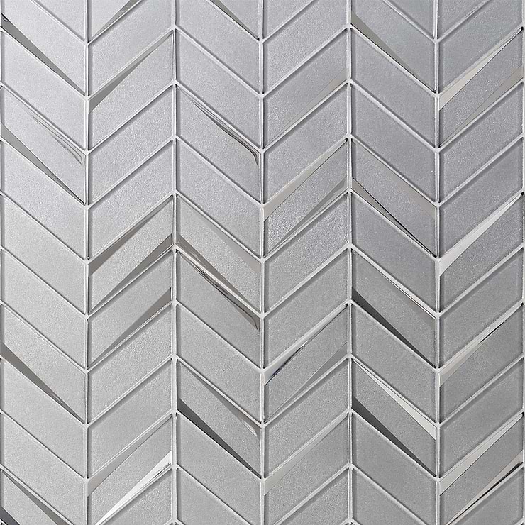 Kasol Milano Gray 2x4 Mirrored Glass Polished Mosaic Tile