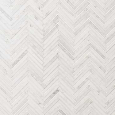 Alaska White 1/2"x4" Herringbone Polished Marble Mosaic Tile - Sample