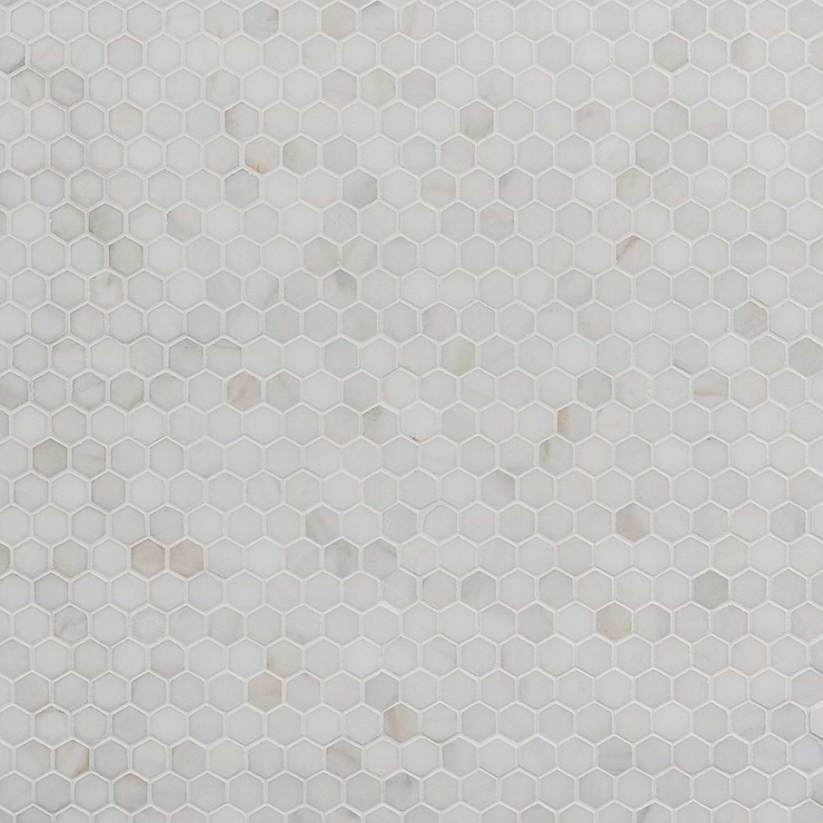 White Jade 1" Hexagon Polished Marble Tile