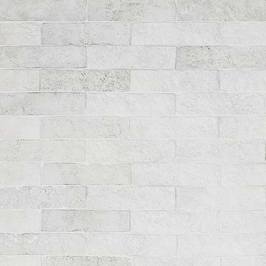 Easton Mesa Mesa Natural White 2x8 Handmade Glazed Clay Brick Textured Subway Tile