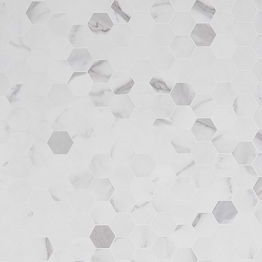 Calcatta LPS White 2" Hexagon Marble Look Matte Peel & Stick Mosaic