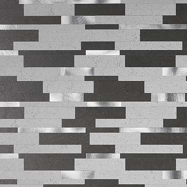 Metalway LPS Metalway Gray Mix Solid Core Peel & Stick Mosaic Tile - Sample