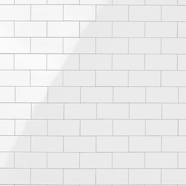 Pure White LPS Pure White Brick 2x4 Solid Core Polished Peel & Stick Tile Mosaic, Self-adhesive - Sample
