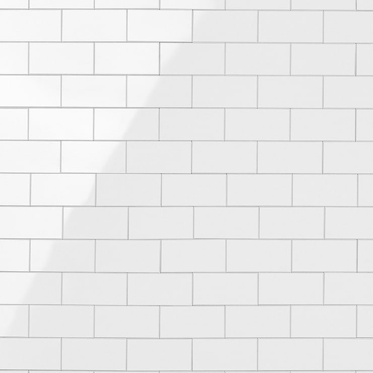 Pure White LPS 2x4 Brick Polished Peel & Stick Tile; in White Solid Polymer Core (SPC); for Backsplash, Kitchen Wall, Wall Tile, Bathroom Wall; in Style Ideas Beach, Cottage, Farmhouse, Industrial, Transitional