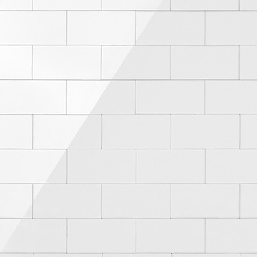 Pure White LPS 3x6 Brick Polished Peel & Stick Tile