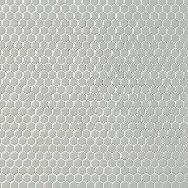 Eden Antiguan Sky Gray 1" Rimmed Hexagon Polished Porcelain Mosaic