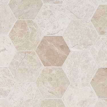Cream Misto Beige 3" Hexagon Honed Marble Mosaic