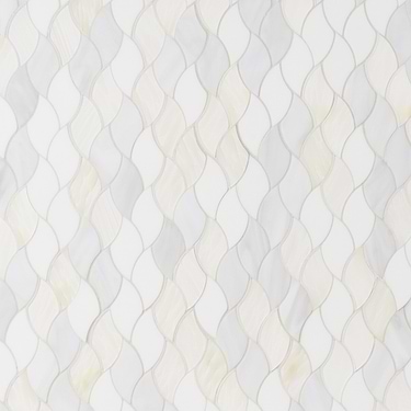 Bespoke Flame Pearl White Polished Glass Mosaic Tile - Sample