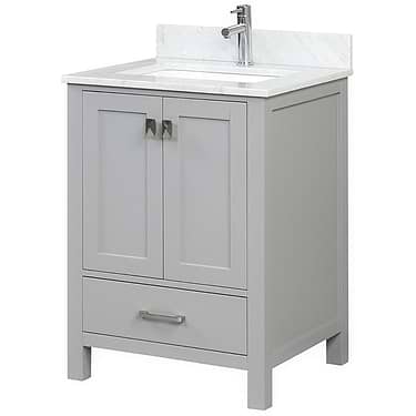 Athena  24'' Gray Vanity And Marble Counter