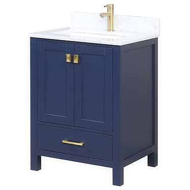 Athena  24'' Blue Vanity And Marble Counter