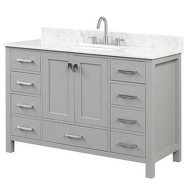 Athena  48'' Gray Vanity And Marble Counter
