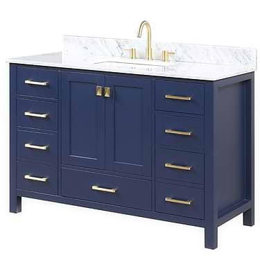 Athena  48'' Blue Vanity And Marble Counter