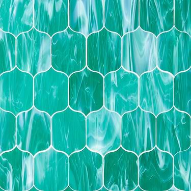 Bespoke Jade 4x6 Lantern Polished Glass Mosaic Tile - Sample