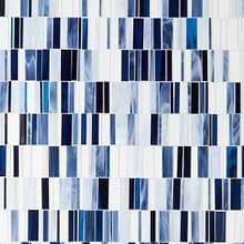 Bespoke Stacked Clarity Blue Polished Glass Mosaic Tile
