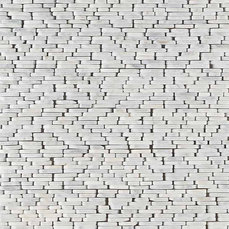Nature Stacked Carrara Marble Honed Mosaic Tile