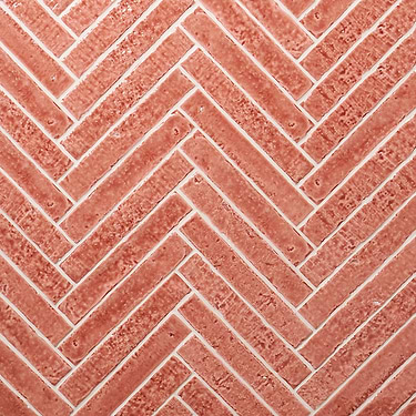 Wabi Sabi Coralito Pink 1.5x9 Crackled Glossy Ceramic Tile  - Sample
