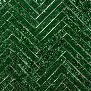 Wabi Sabi Emerald Green 1.5x9 Crackled Glossy Ceramic Tile  - Sample