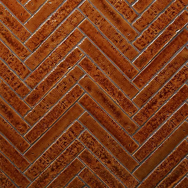 Wabi Sabi Honey Brown 1.5x9 Crackled Glossy Ceramic Tile  - Sample