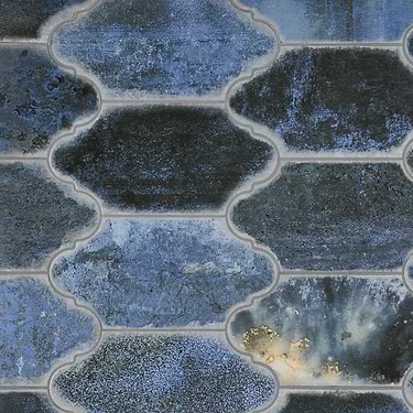 Adorno Blue 6x10 Arabesque Matte Porcelain Tile - Sample