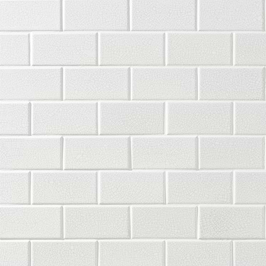 Sarina Vintage White 3x6 Glossy Crackled Ceramic Subway Tile