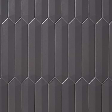 Kent Antracite Dark Gray 3x12 3D Picket Polished Ceramic Tile
