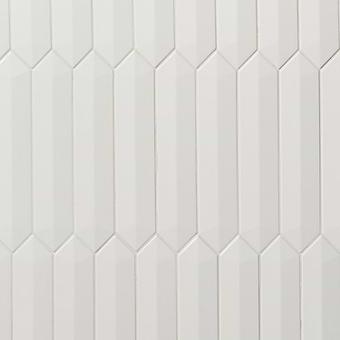 Kent Contour 3D Picket White 2.6x13 Polished Ceramic Tile  - Sample