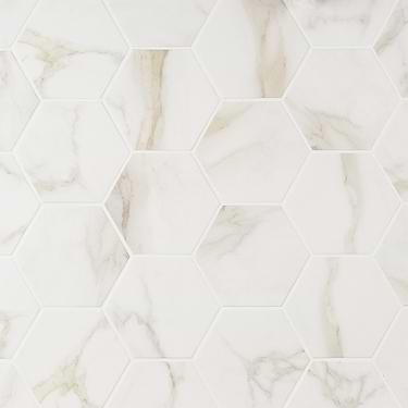 Amalfi Calacatta White 6" Hexagon Matte Porcelain Tile - Sample