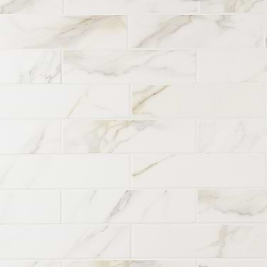 Amalfi Calacatta White 3x12 Matte Ceramic Subway Tile - Sample