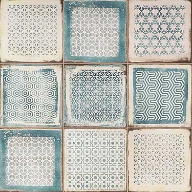 Los Lunas Deco Blue 8x8 Matte Porcelain Tile  - Sample