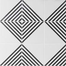 B2W Stripe Positive 8x8 Matte Porcelain Tile