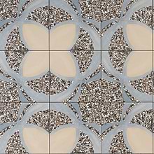 Chips Fleur De Lis Nero Multicolor 8x8 Terrazzo Look Matte Porcelain Tile