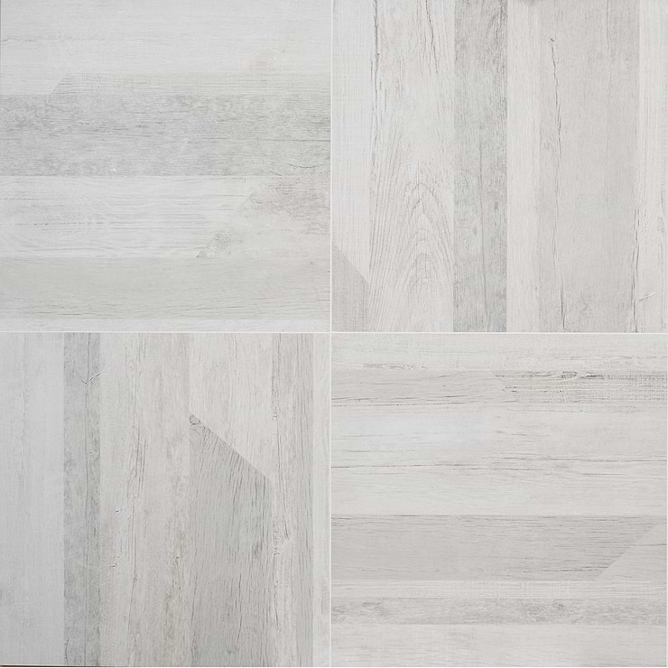 Caribou White 24x24 Matte Porcelain Wood Look Tile
