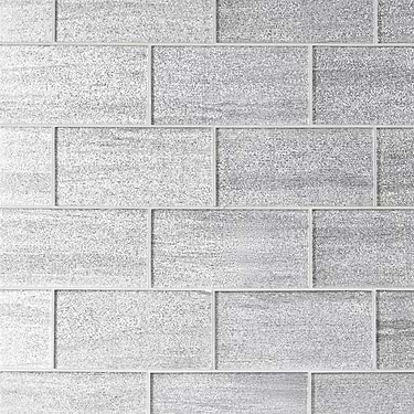Veda Silver 4x9 Polished Glass Tile - Sample